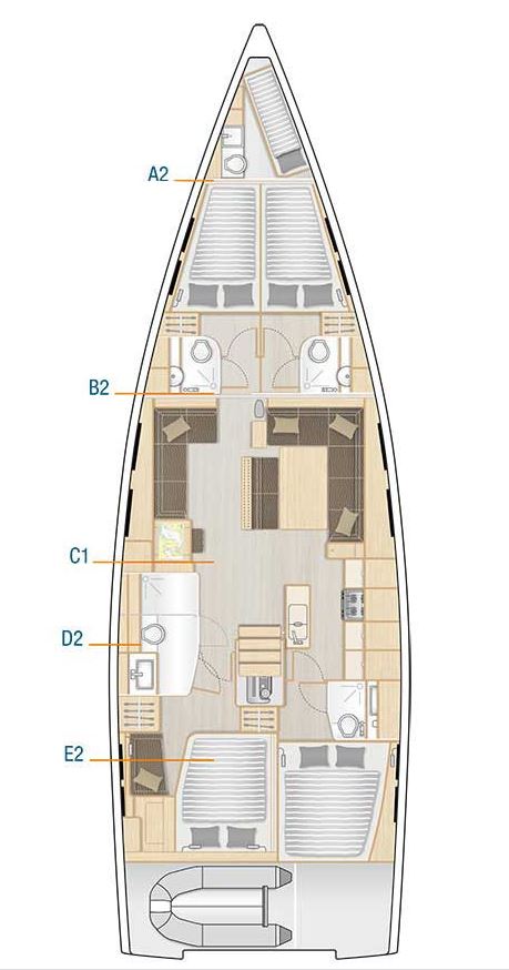 Hanse 548 - 4 + 1 cab. — photo 3