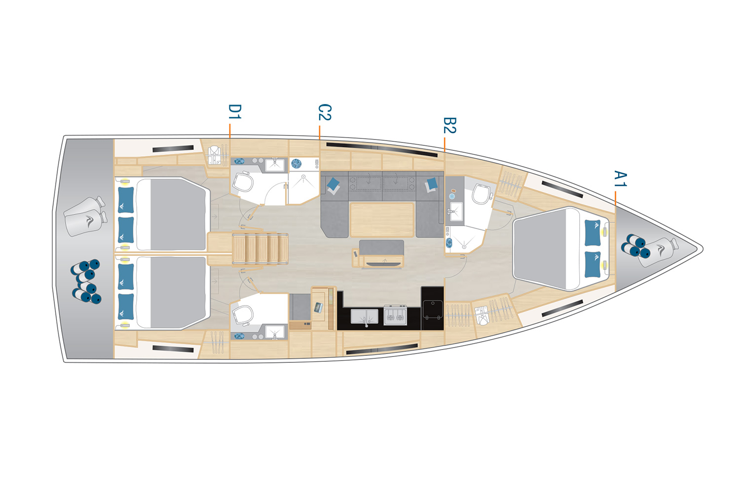 Hanse 460 - 3 cab — photo 2