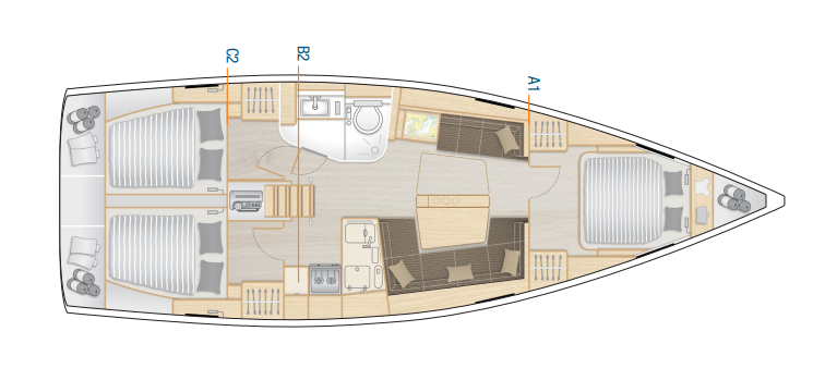 Hanse 418 - 3 cab. — photo 2