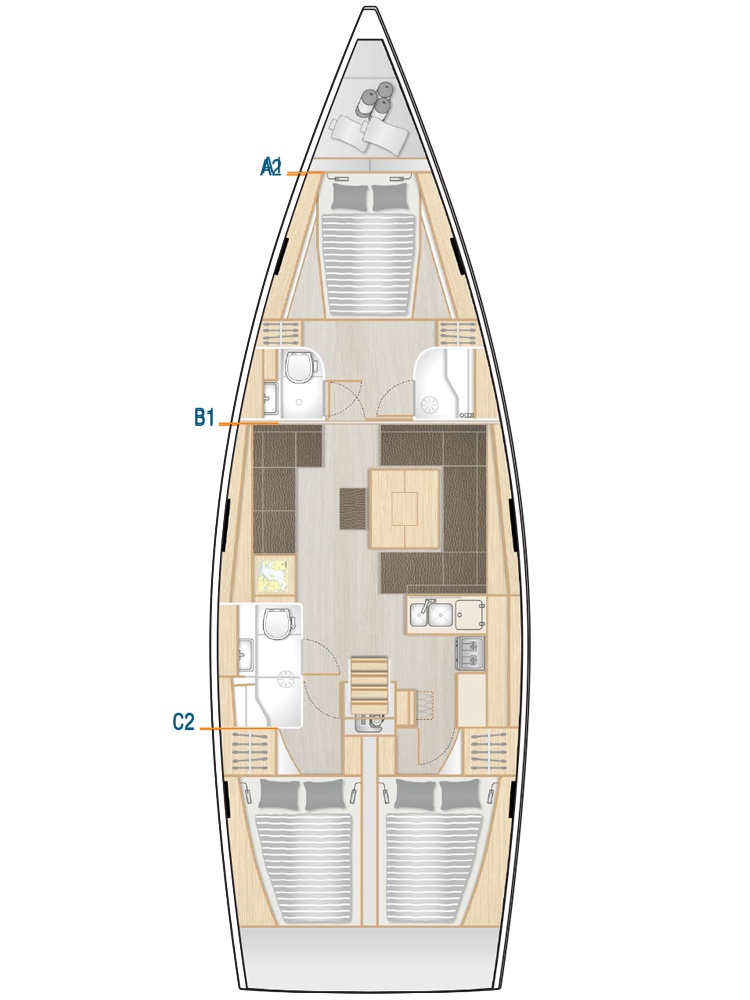 Hanse 458 - 3 cab. — photo 2