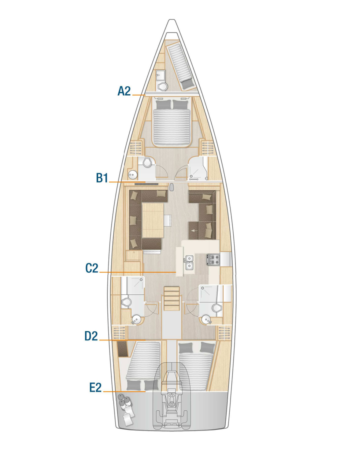 Hanse 588 - 3 + 1 cab. — photo 2
