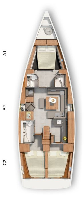 Hanse 455 - 3 cab. — photo 2