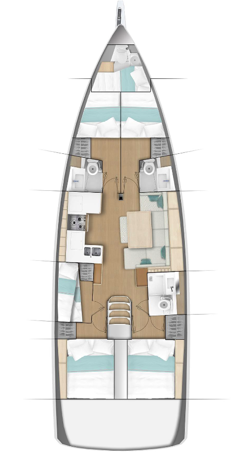 Sun Odyssey 490 - 5 + 1 cab. — photo 2