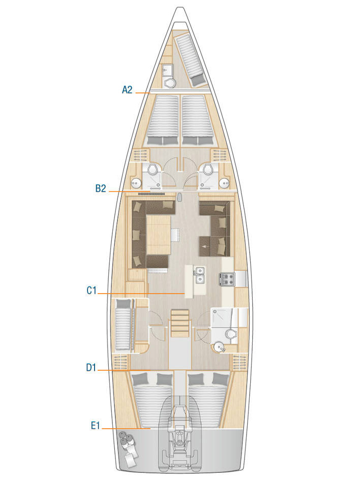 Hanse 588 - 5 + 1 cab. — photo 37