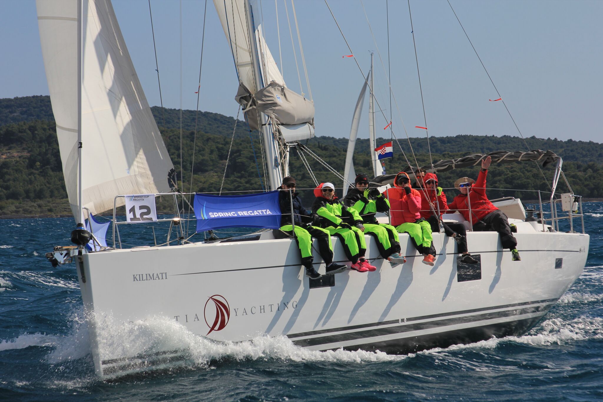 Sailing yacht with crew