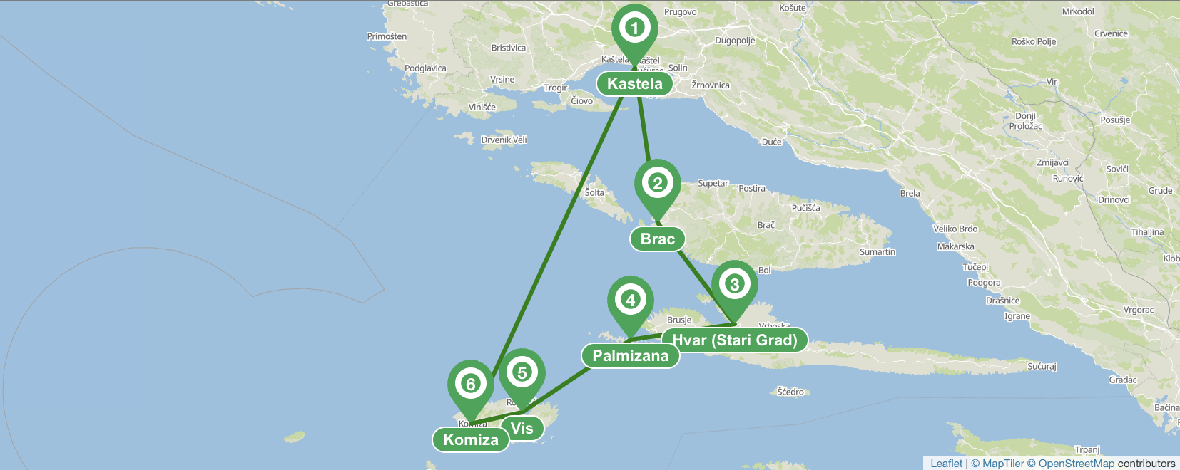 Split sur itinerario en velero - 7 días