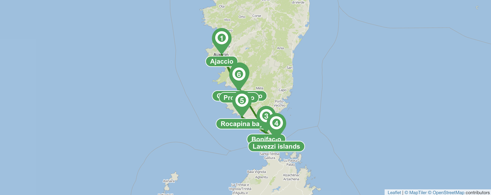 Itinerario en velero Córcega 7 días