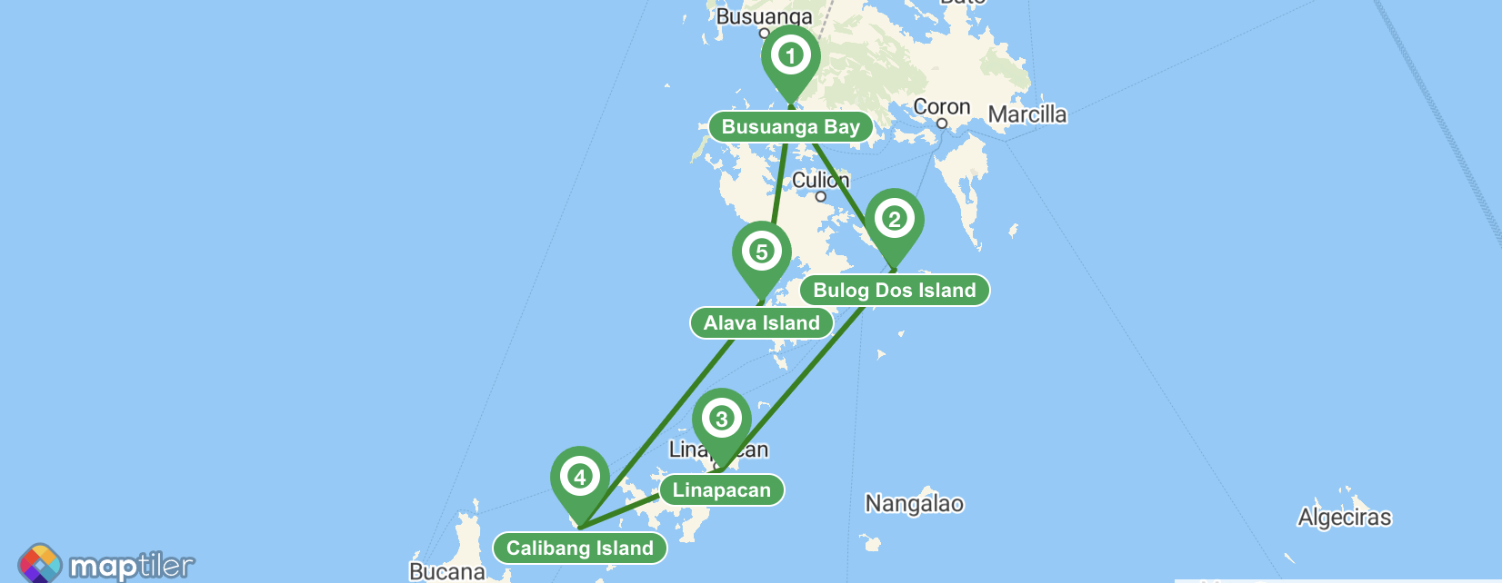 Itinerario de navegación en Filipinas