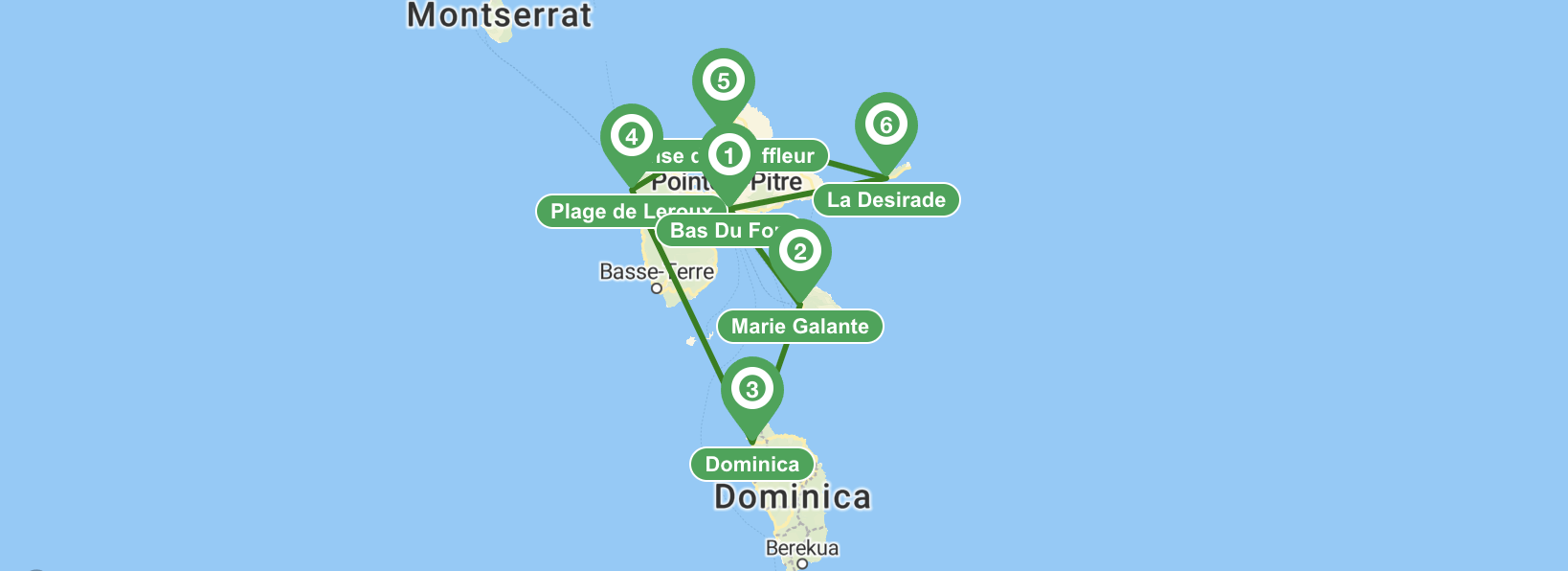 Itinerario en velero por Guadalupe